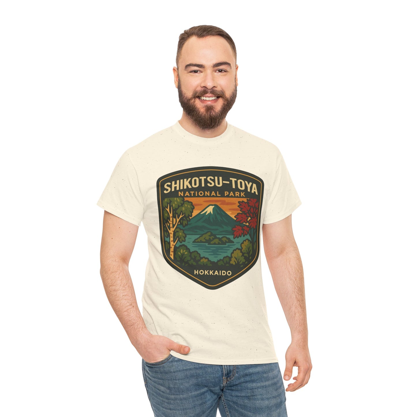 Shikotsu - Toya National Park Logo Vintage Unisex Heavy Cotton Tee