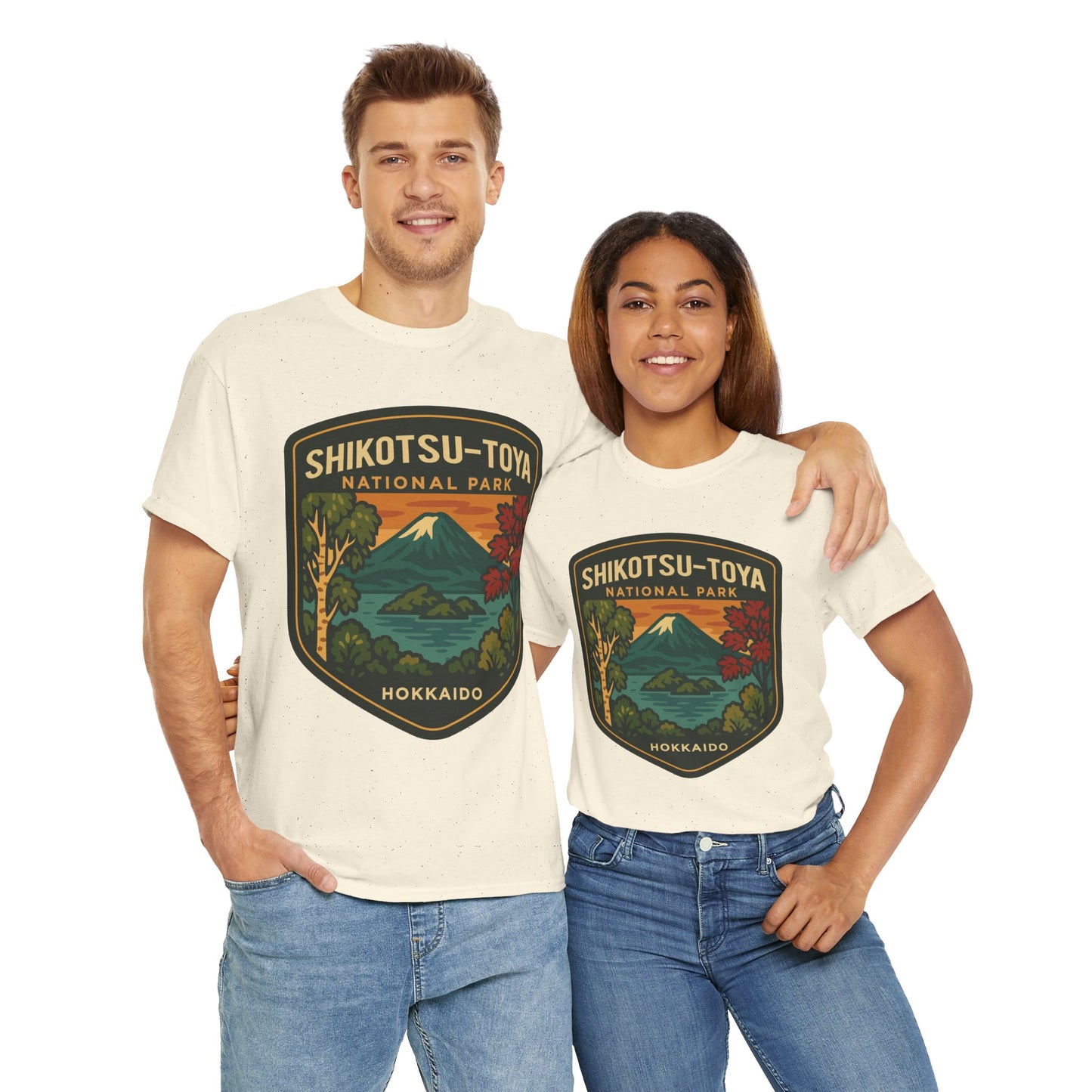 Shikotsu - Toya National Park Logo Vintage Unisex Heavy Cotton Tee