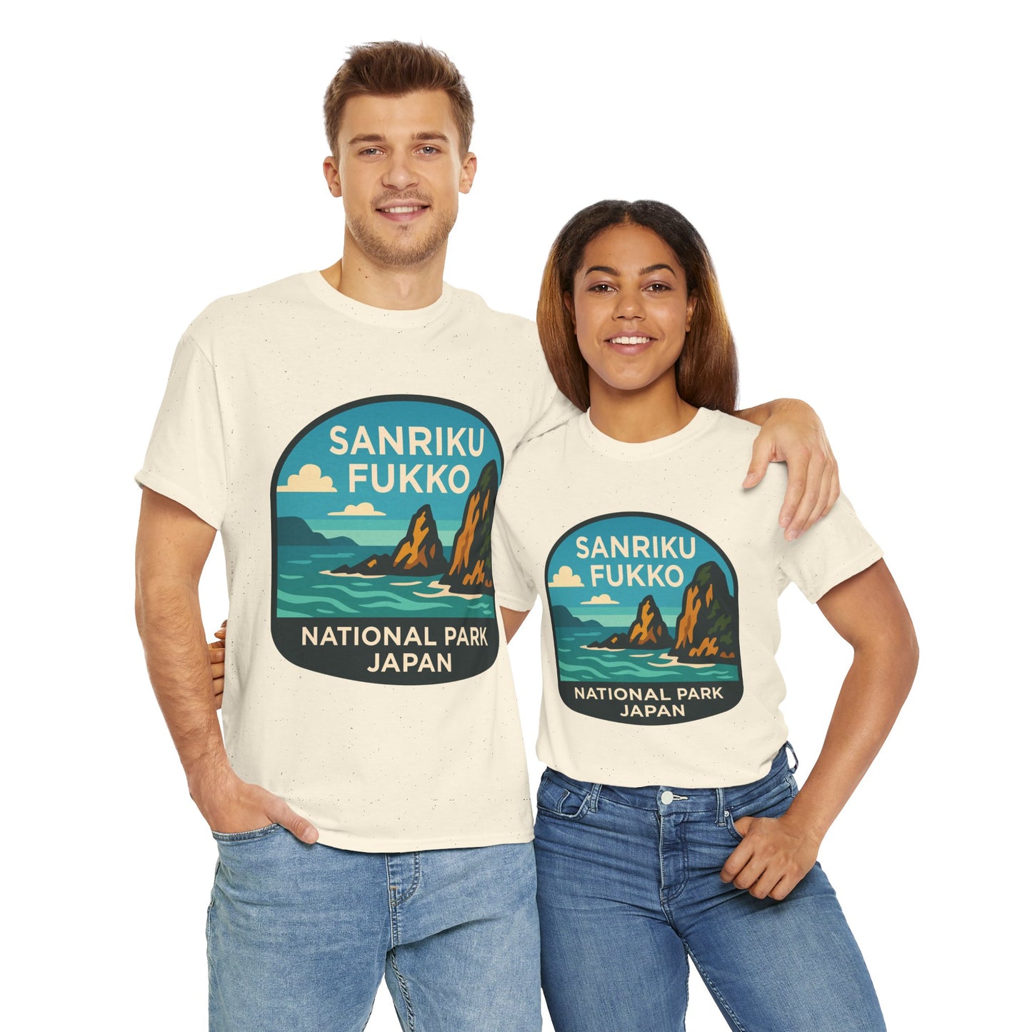 Sanriku - Fukko National Park Logo Unisex Heavy Cotton Tee