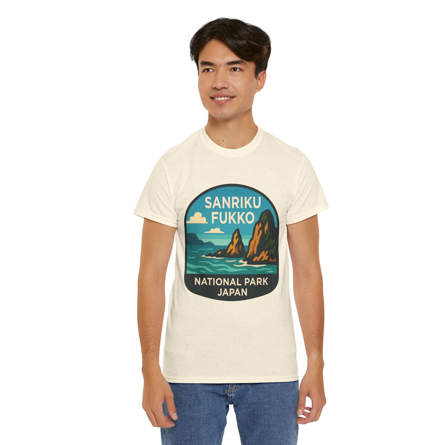 Sanriku - Fukko National Park Logo Unisex Heavy Cotton Tee