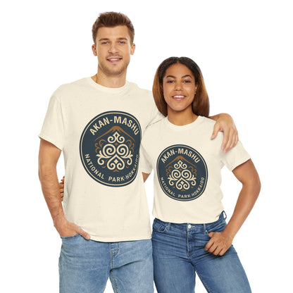 Akan Mashu National Park Logo Vintage Unisex Heavy Cotton Tee