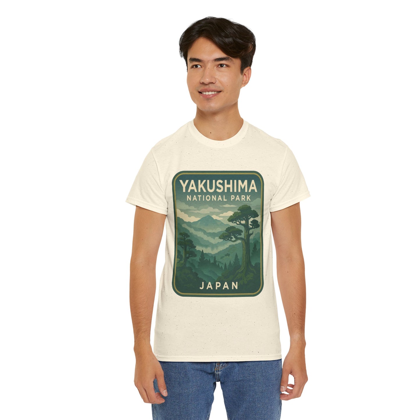 Yakushima National Park Logo Unisex Heavy Cotton Tee