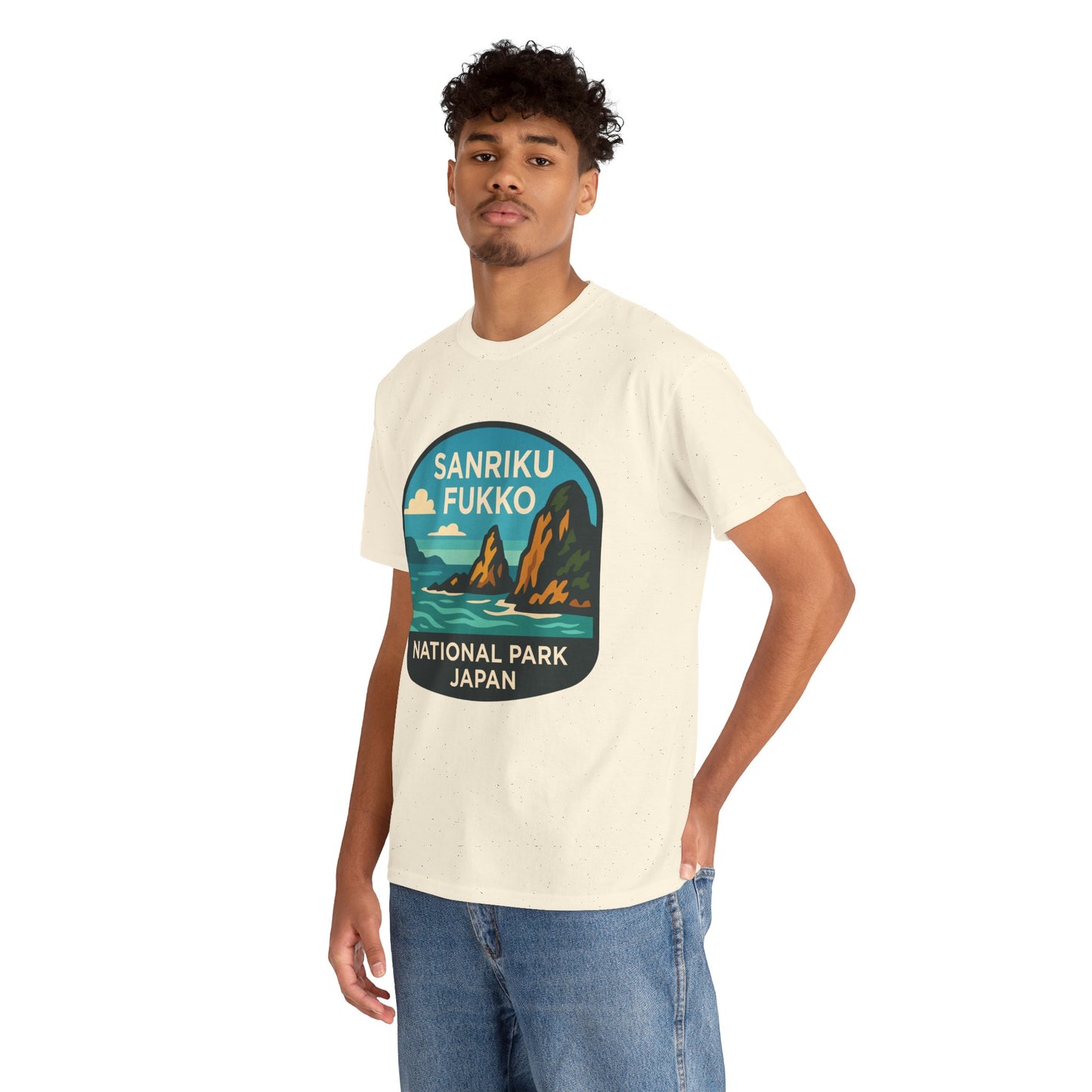 Sanriku - Fukko National Park Logo Unisex Heavy Cotton Tee