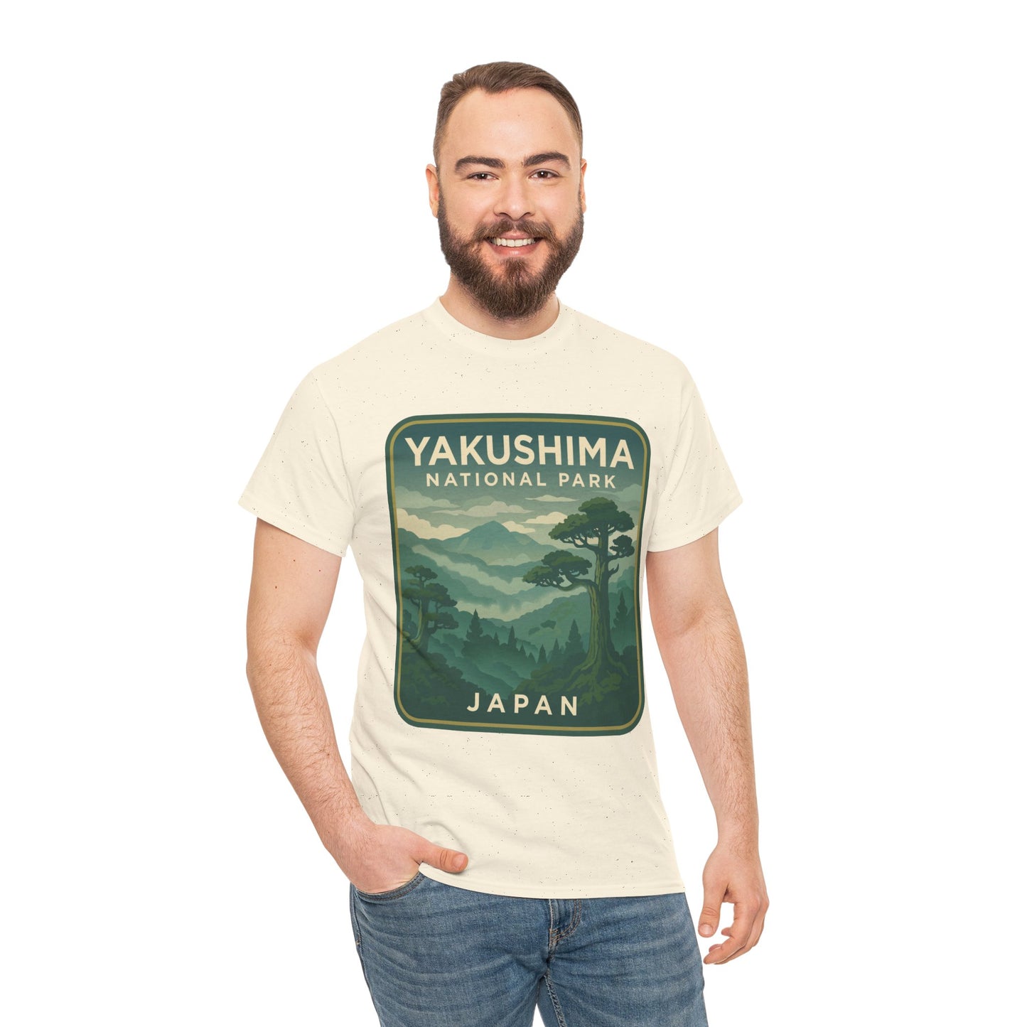Yakushima National Park Logo Unisex Heavy Cotton Tee