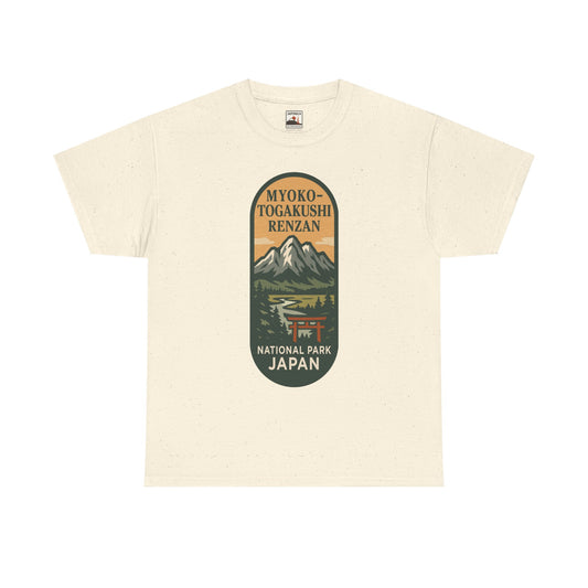 Myoko - Togakushi - Renzan National Park Logo Unisex Heavy Cotton Tee