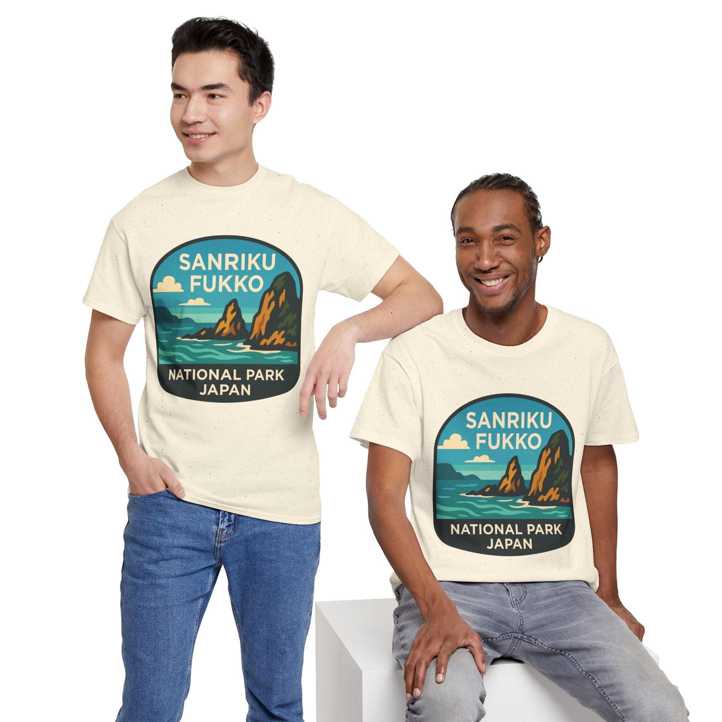 Sanriku - Fukko National Park Logo Unisex Heavy Cotton Tee