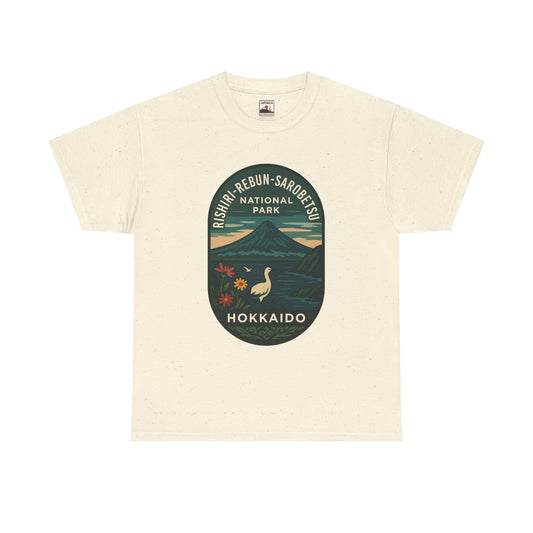 Rishiri - Rebun - Sarobetsu National Park Logo Unisex Heavy Cotton Tee